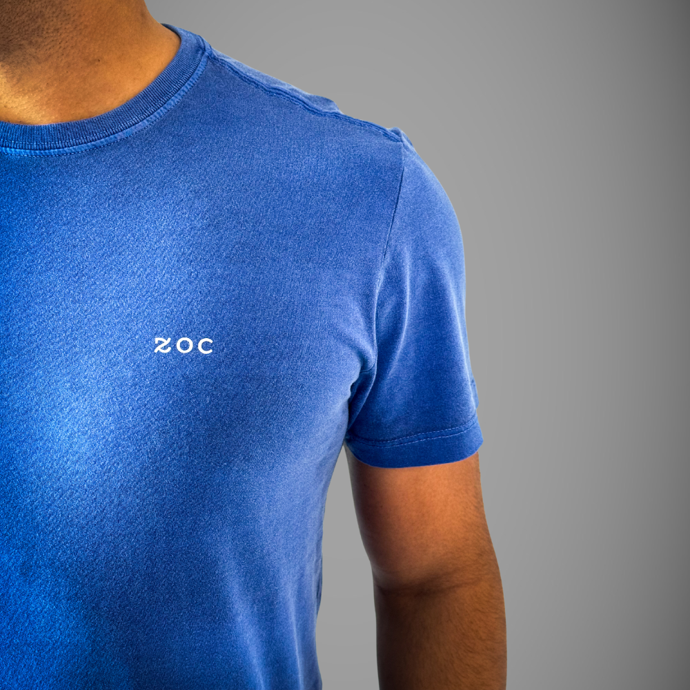 Camiseta Basica Zoc - Azul/Silver/Marrom