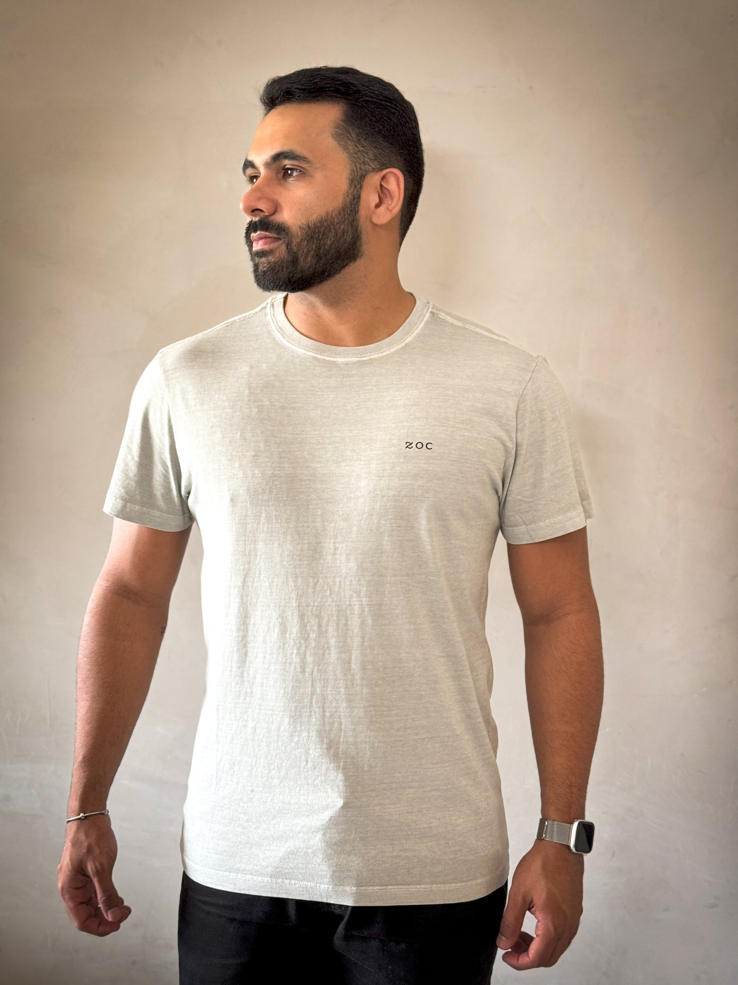 Camiseta Basica Zoc - Azul/Silver/Marrom