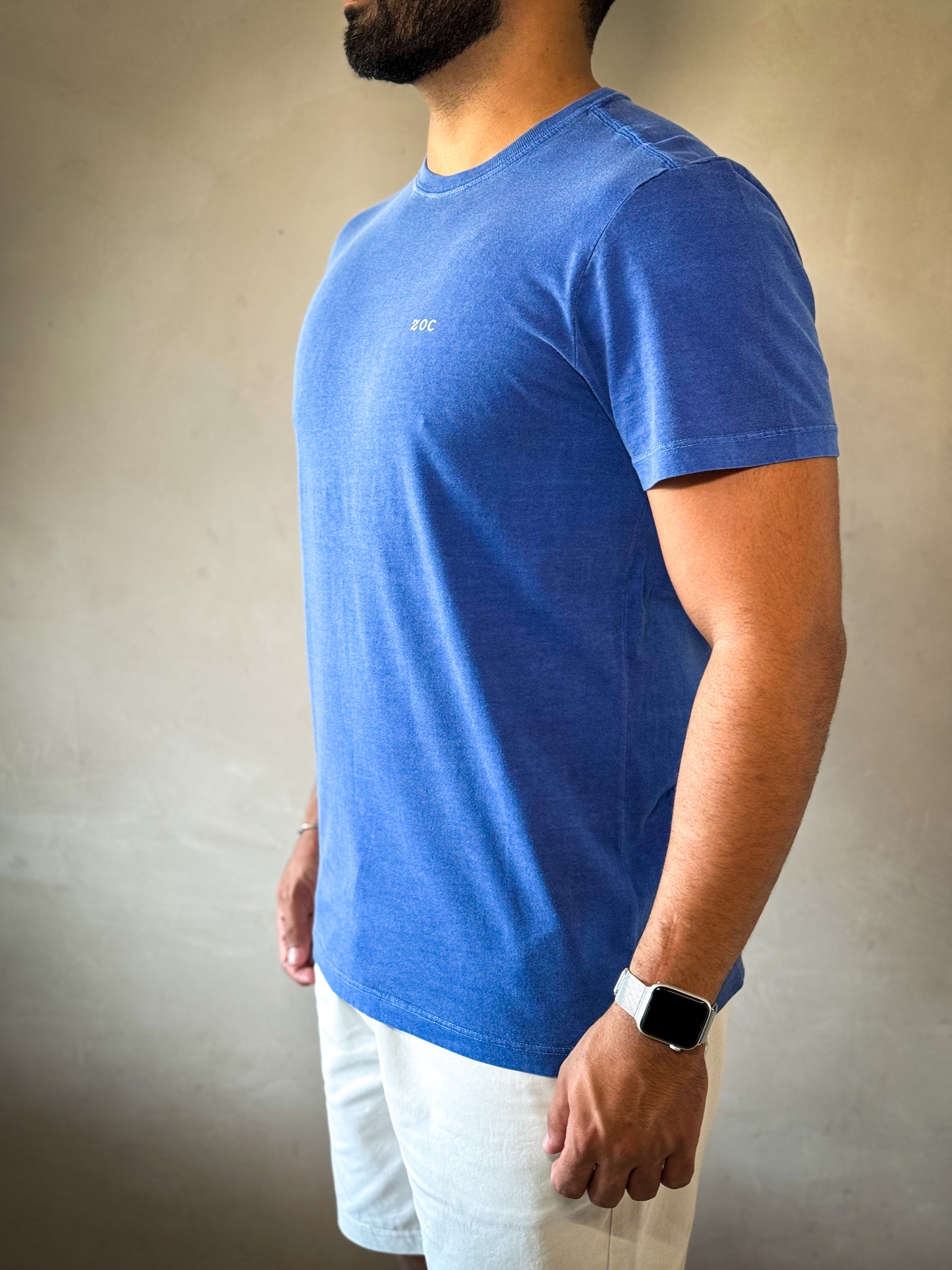 Camiseta Basica Zoc - Azul/Silver/Marrom