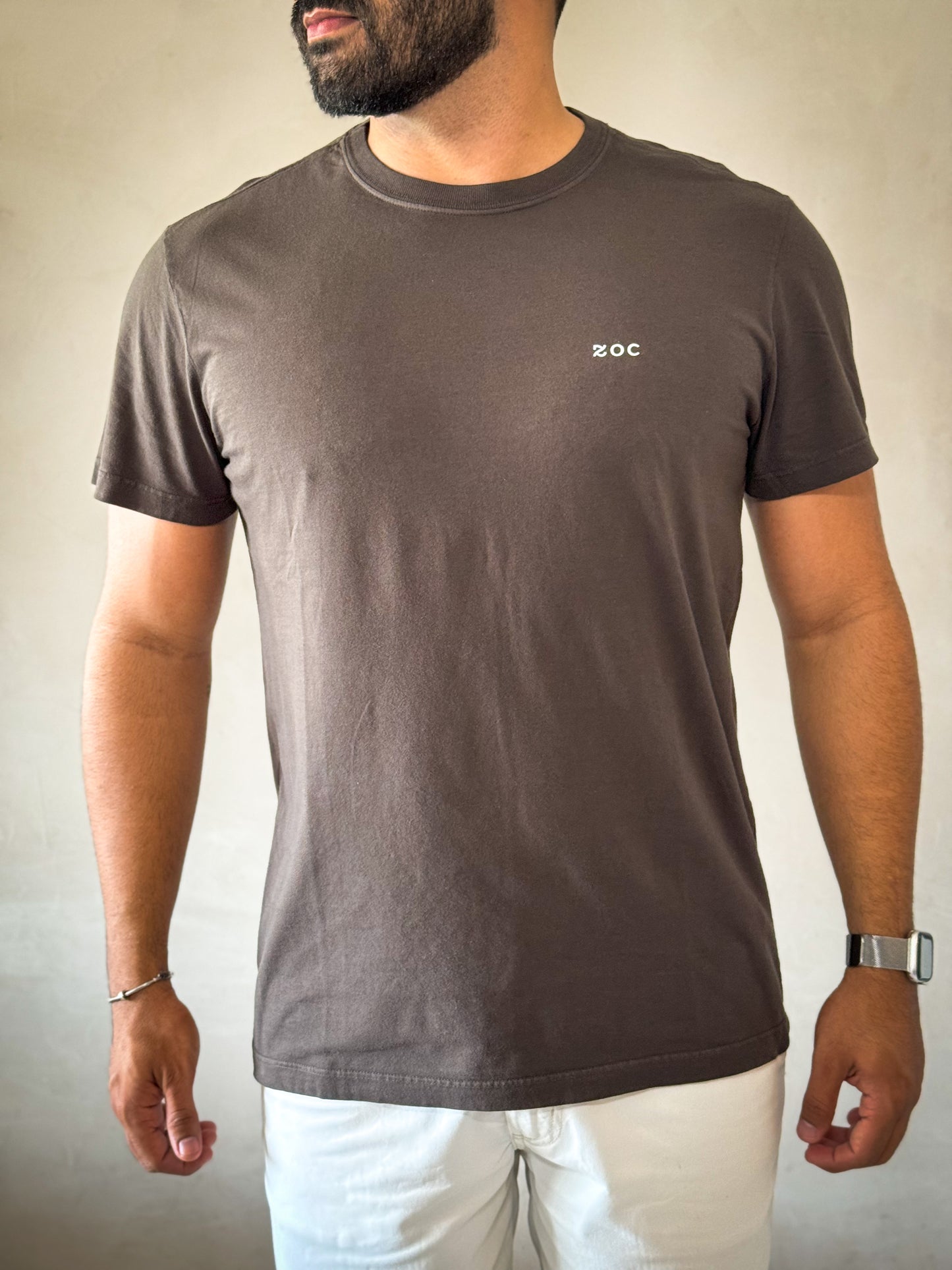 Camiseta Basica Zoc - Azul/Silver/Marrom