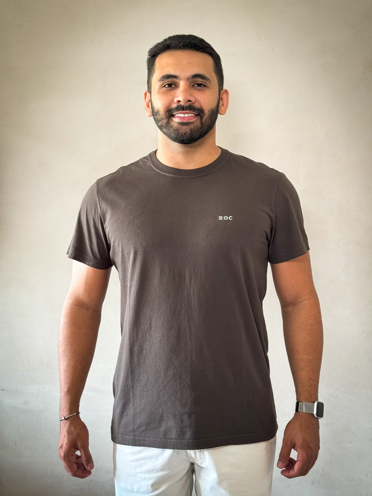 Camiseta Basica Zoc - Azul/Silver/Marrom